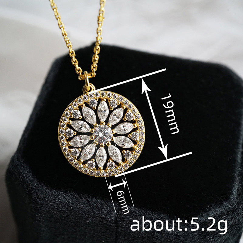 Sunburst medallion size: 19 mm