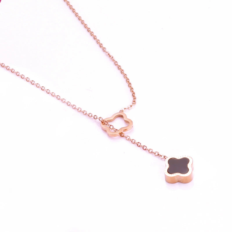 Double Clover Lariat Y-Necklace