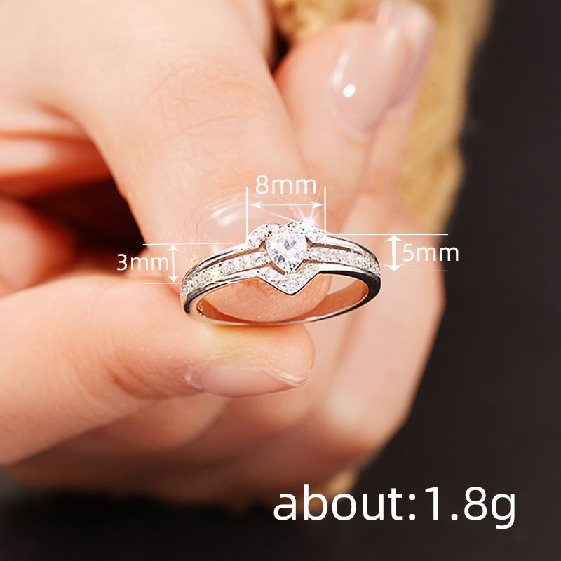 Pavé heart halo ring size and weight