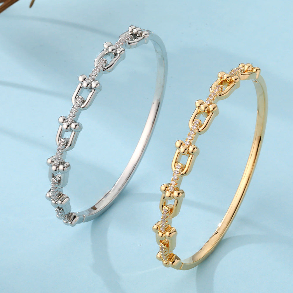 Crystal U-Link Chain Bracelet