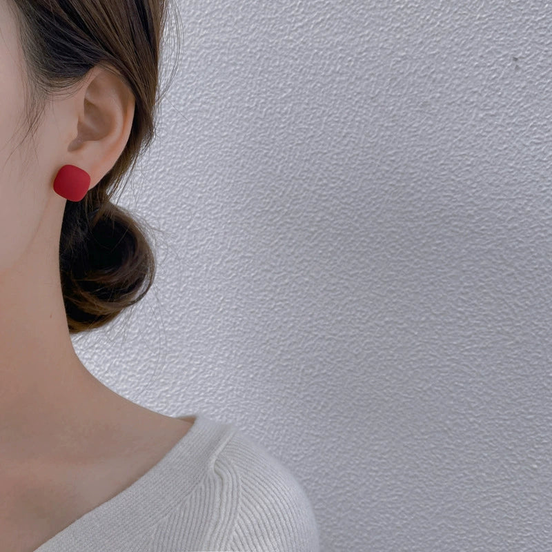 Matte Square Cushion Stud Earrings