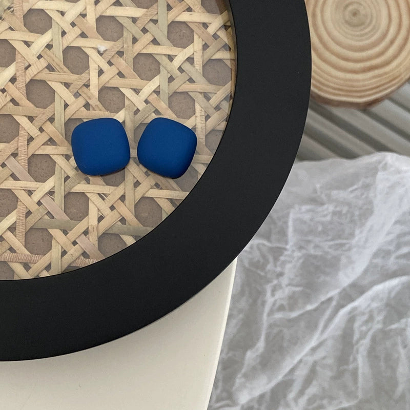 Matte Square Cushion Stud Earrings