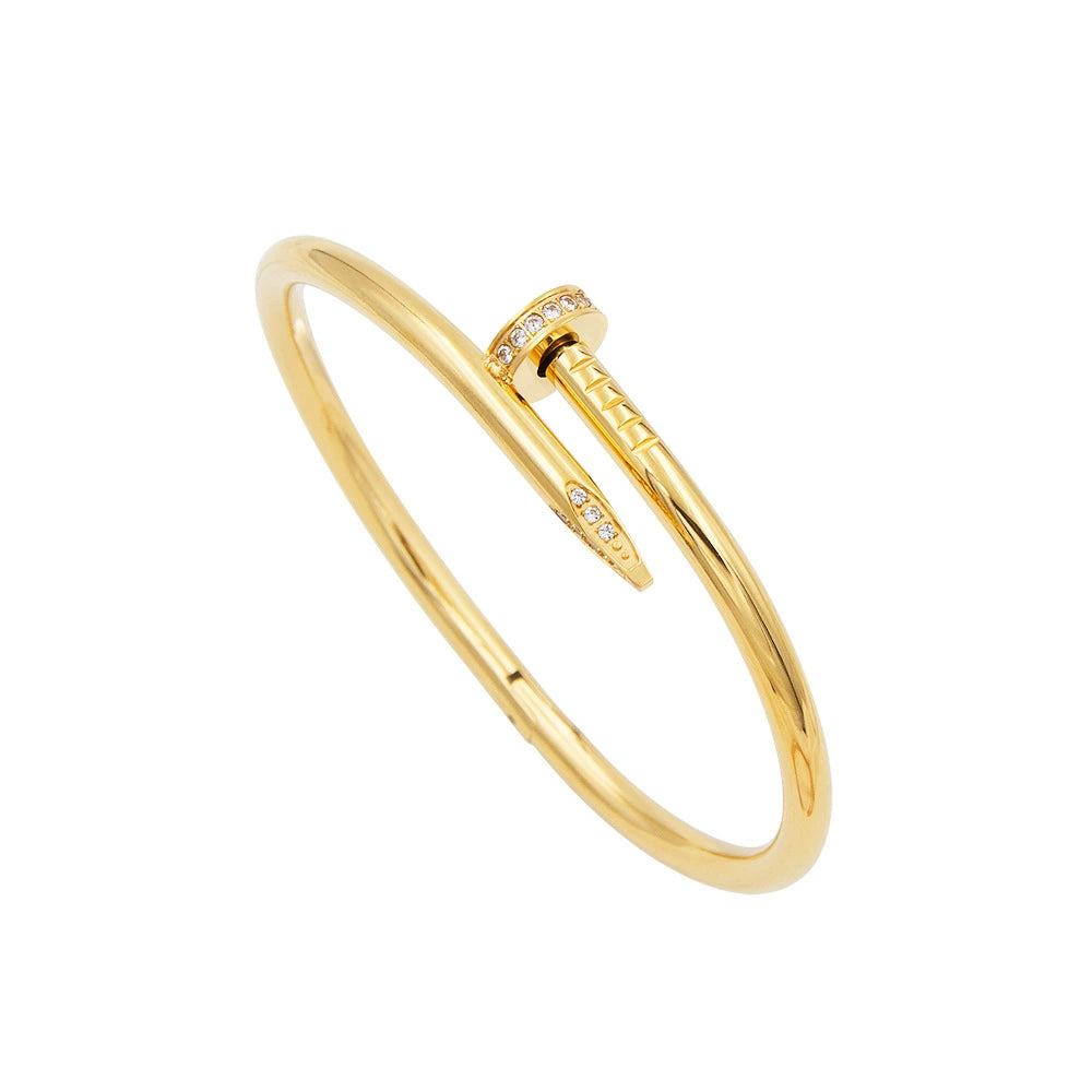 Crystal Nail Bangle Bracelet