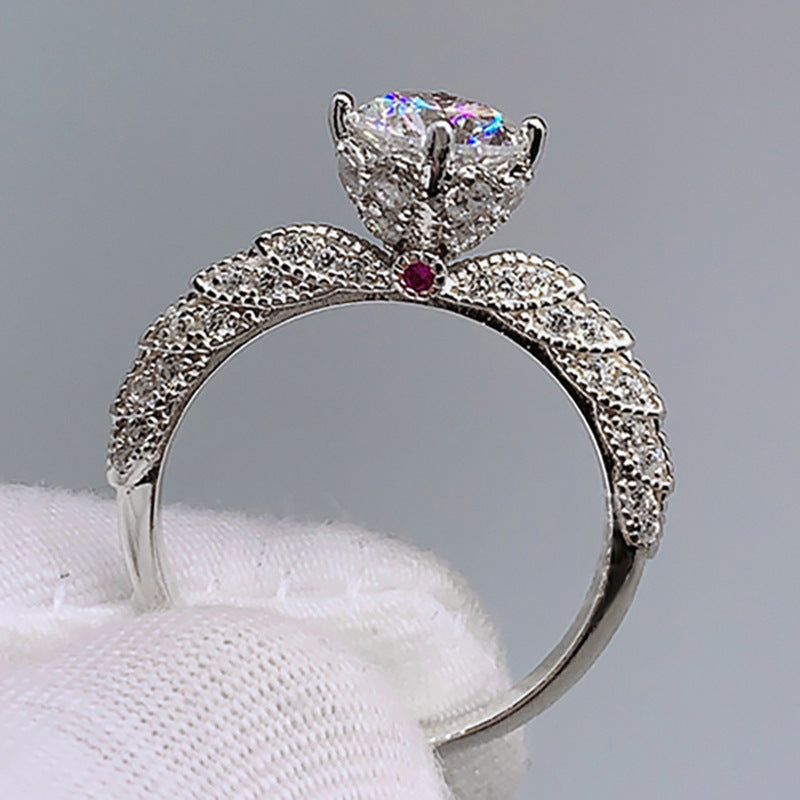 Vintage solitaire ring side view