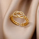 Luxury Crystal Ring, Gold-Tone Plated Brass with Cubic Zirconia, Universal Fit