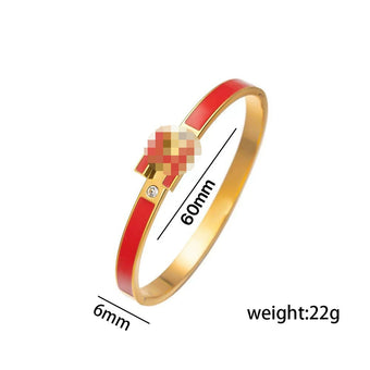 Enamel H-Clasp Bangle Bracelet