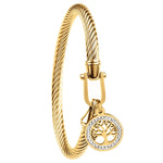 Tree of Life Twisted Cable Bangle Bracelet
