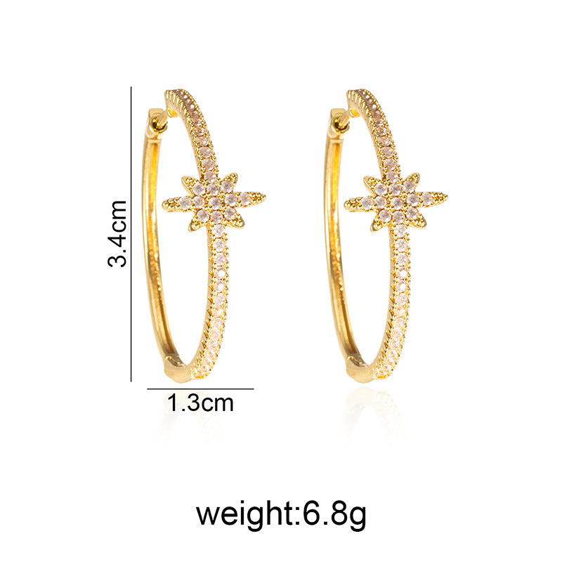 North star pavé hoop size: 3.4 cm