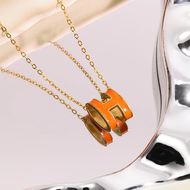 Enamel Pendant Necklace