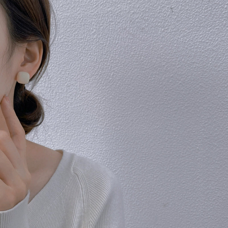Matte Square Cushion Stud Earrings