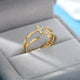 Luxury Crystal Ring, Gold-Tone Plated Brass with Cubic Zirconia, Universal Fit
