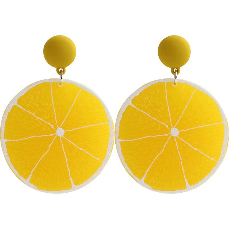 Oversized Citrus Slice Drop Earrings