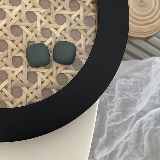 Matte Square Cushion Stud Earrings