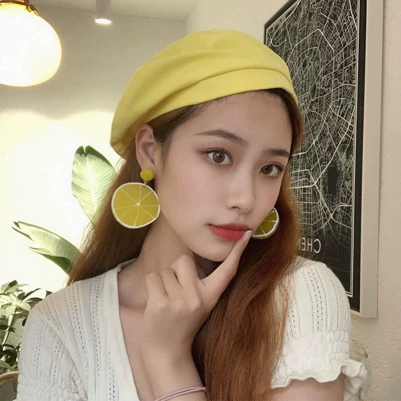 Oversized Citrus Slice Drop Earrings
