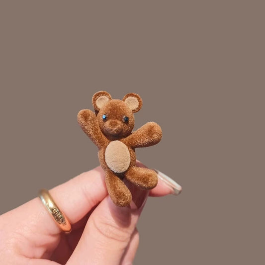 Fluffy Teddy Bear Hair Clip