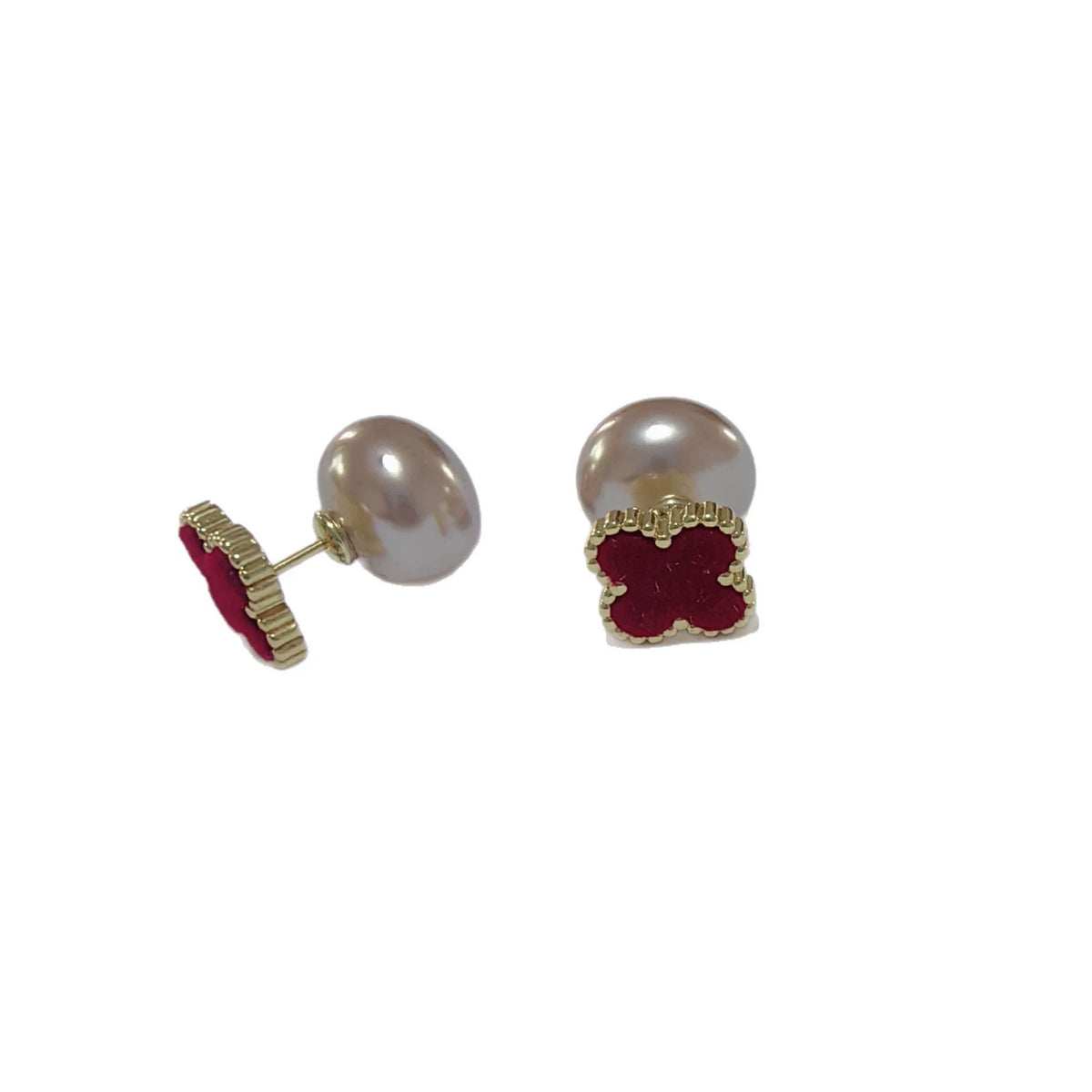 Pearl & Clover Stud Earrings