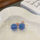 Velvet Flocked Ball &amp; Disc Stud Earrings