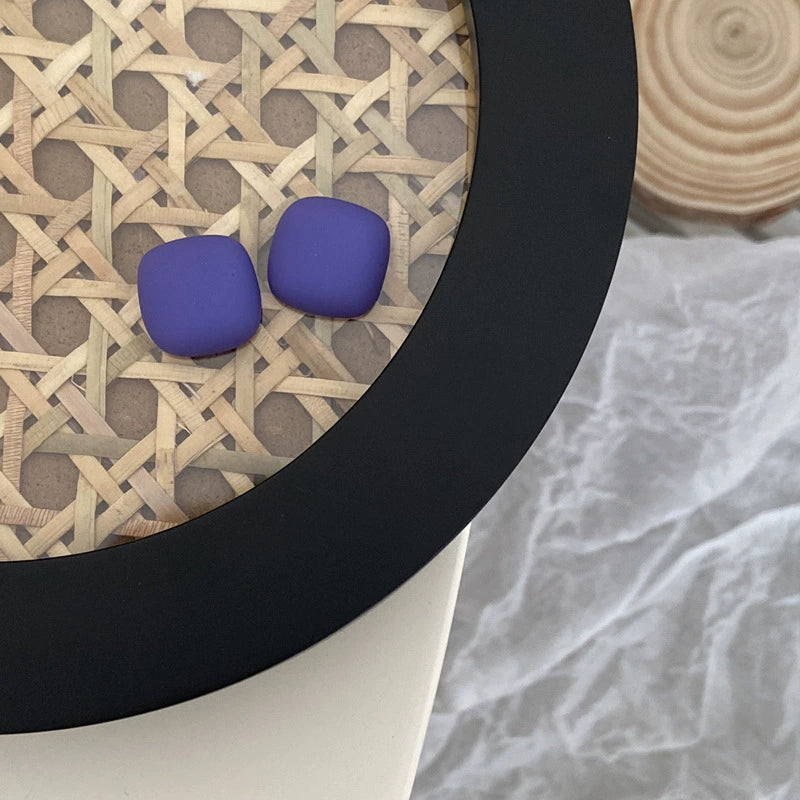 Matte Square Cushion Stud Earrings