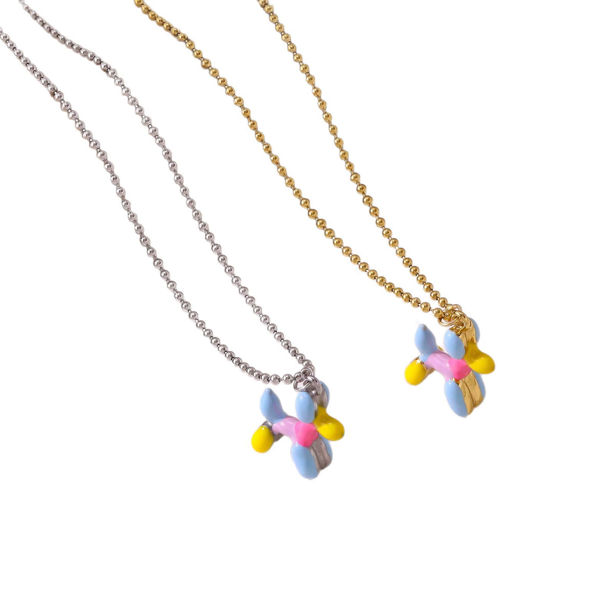 Colorful Balloon Dog Pendant Necklace