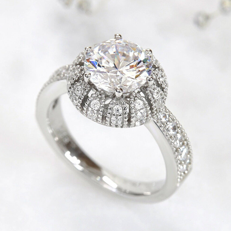 Sunflower halo ring on white