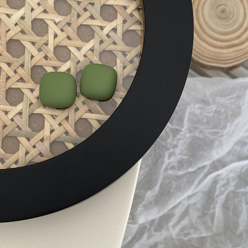 Matte Square Cushion Stud Earrings