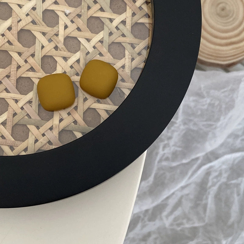 Matte Square Cushion Stud Earrings