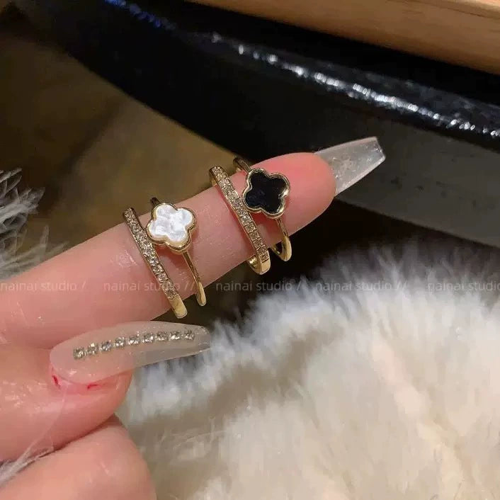 Four-Leaf Clover Open Ring