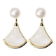 Pearl & Fan Shell Drop Earrings