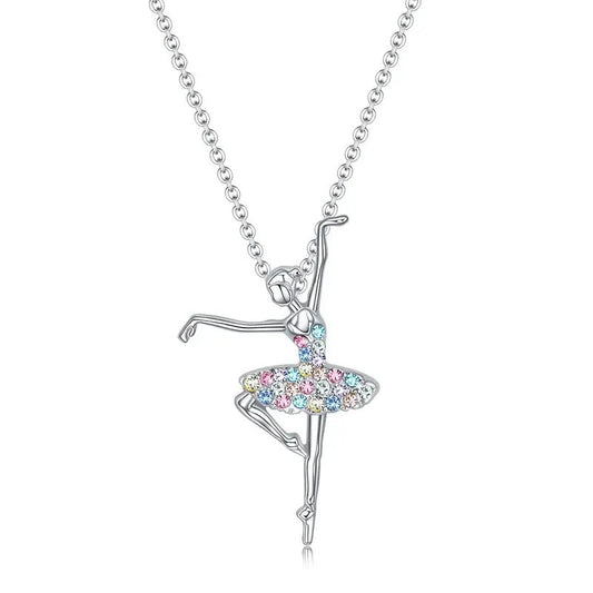 Crystal Ballerina Pendant Necklace