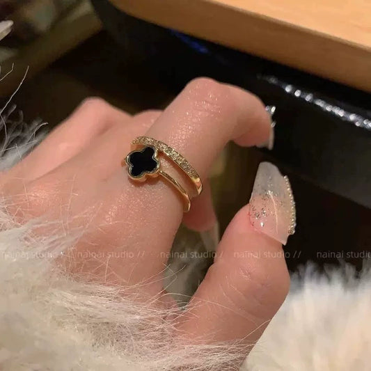 Four-Leaf Clover Open Ring