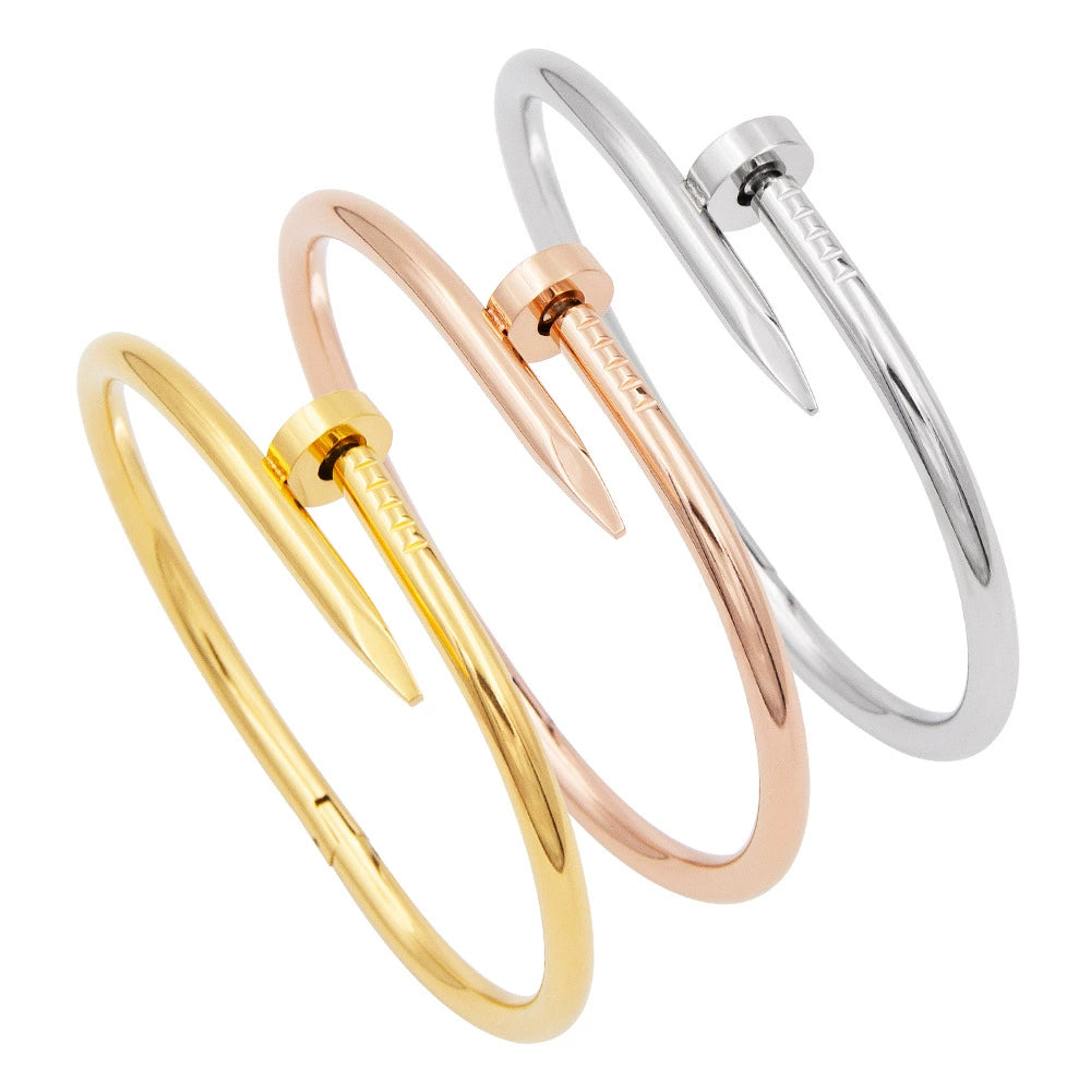 Crystal Nail Bangle Bracelet
