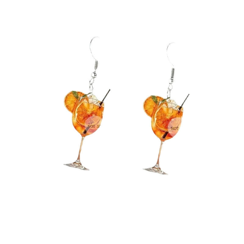 Cocktail Glass Drop Earrings