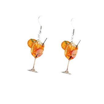 Cocktail Glass Drop Earrings