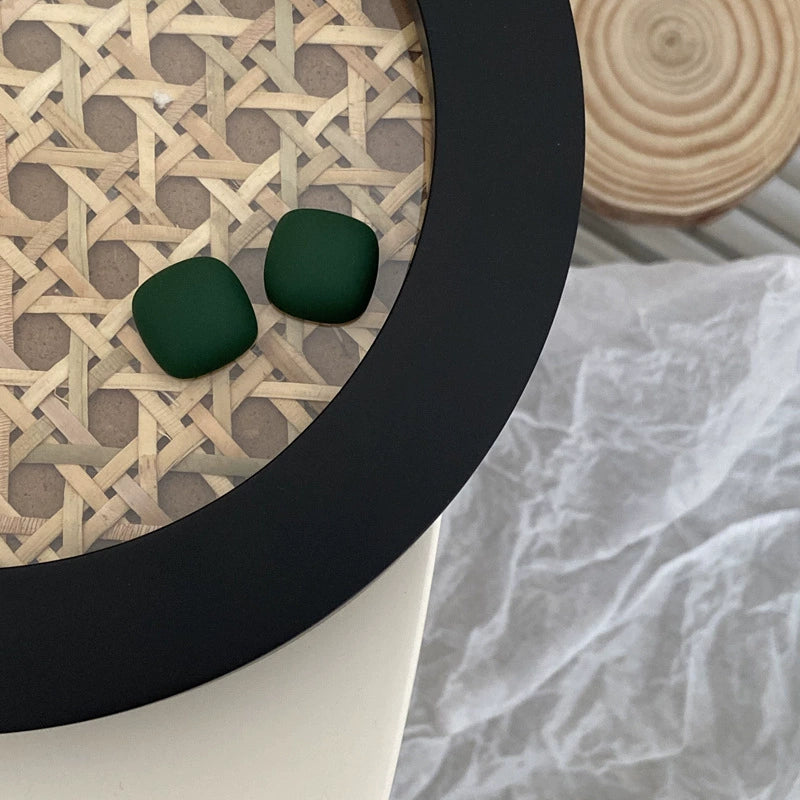 Matte Square Cushion Stud Earrings
