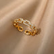 Luxury Crystal Ring, Gold-Tone Plated Brass with Cubic Zirconia, Universal Fit