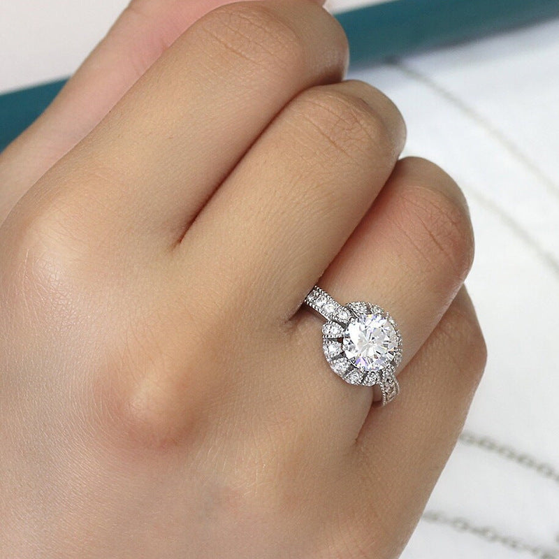 Sunflower halo ring worn