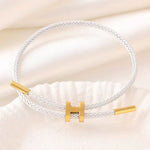 Double-Strand H Connector Cable Wire Bracelet