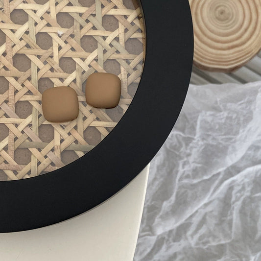 Matte Square Cushion Stud Earrings