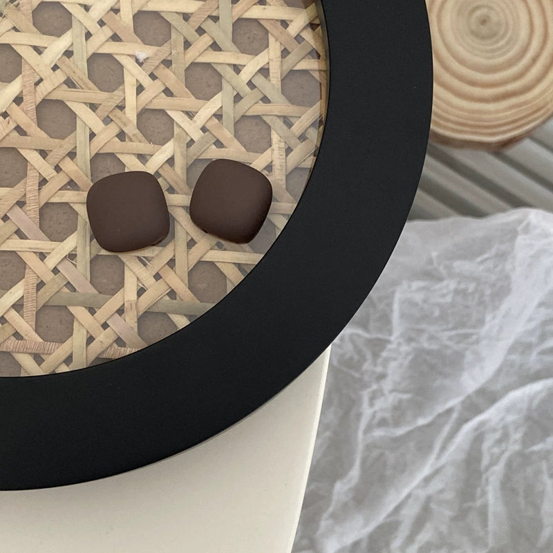 Matte Square Cushion Stud Earrings
