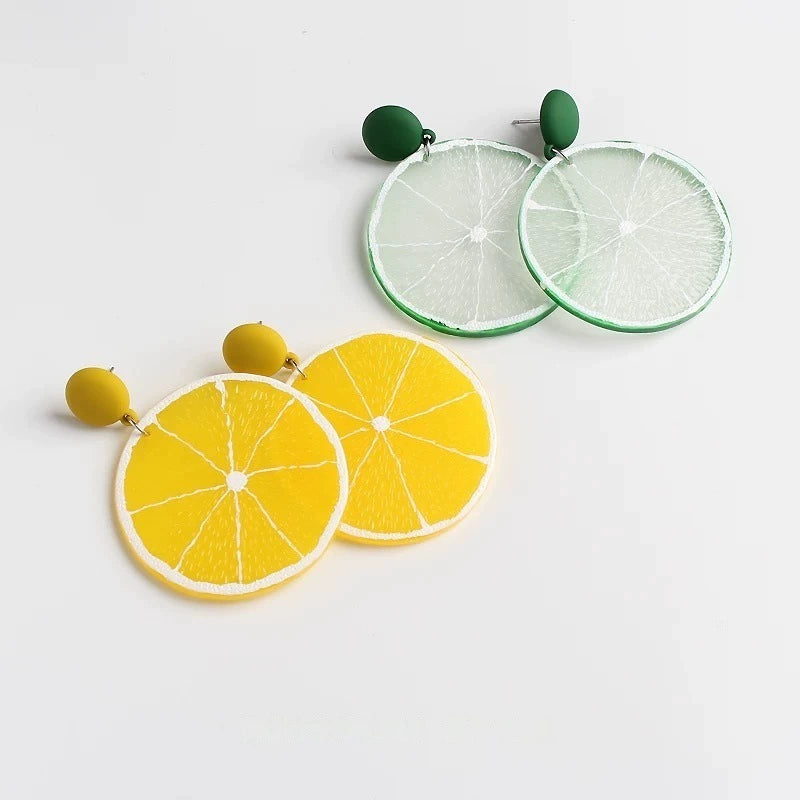 Oversized Citrus Slice Drop Earrings