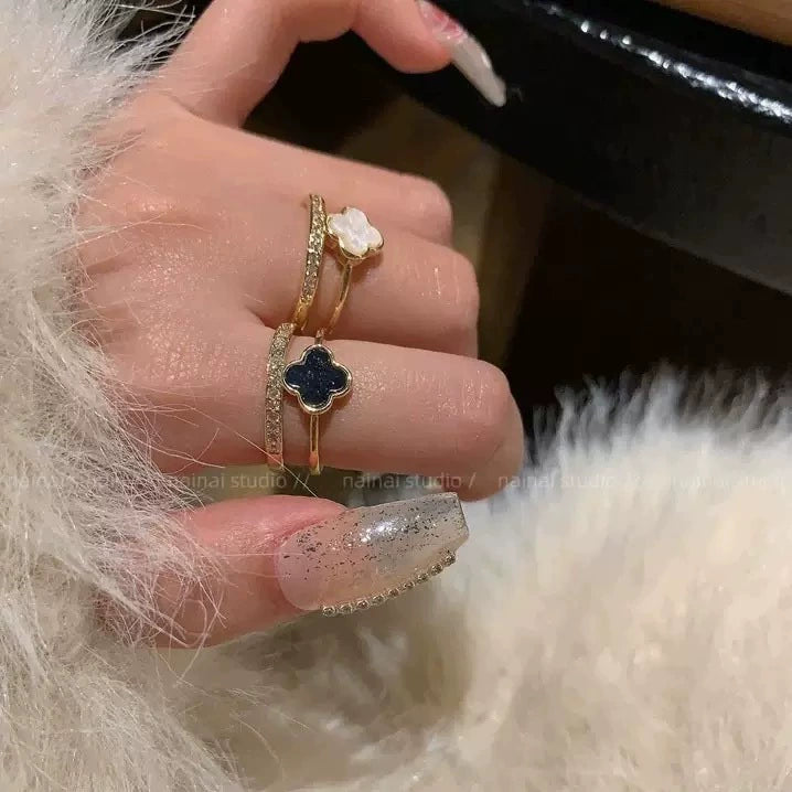 Four-Leaf Clover Open Ring