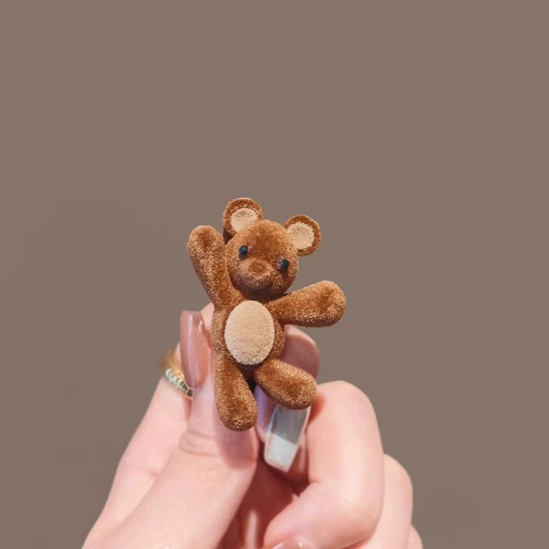 Fluffy Teddy Bear Hair Clip